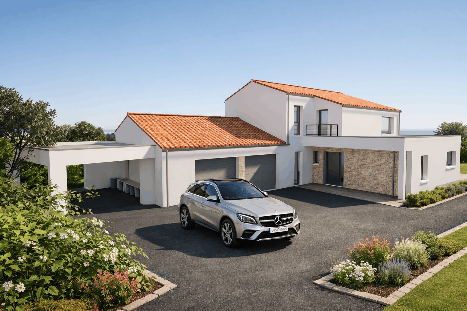 Vue avant maison