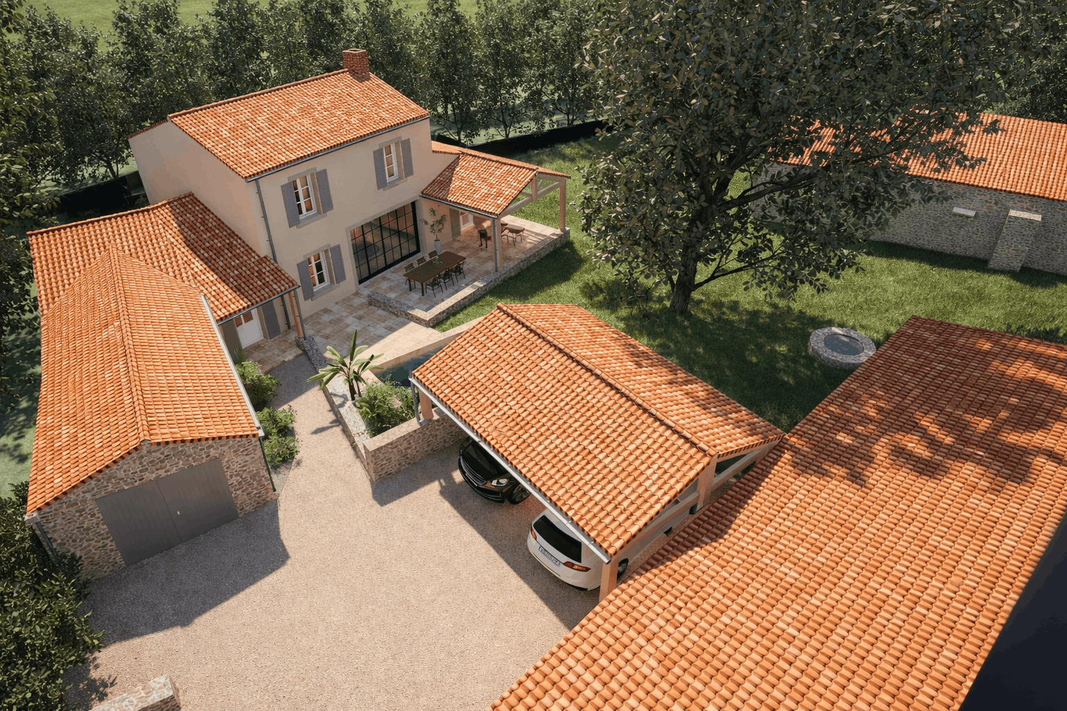 Maison vue aérienne extérieur  