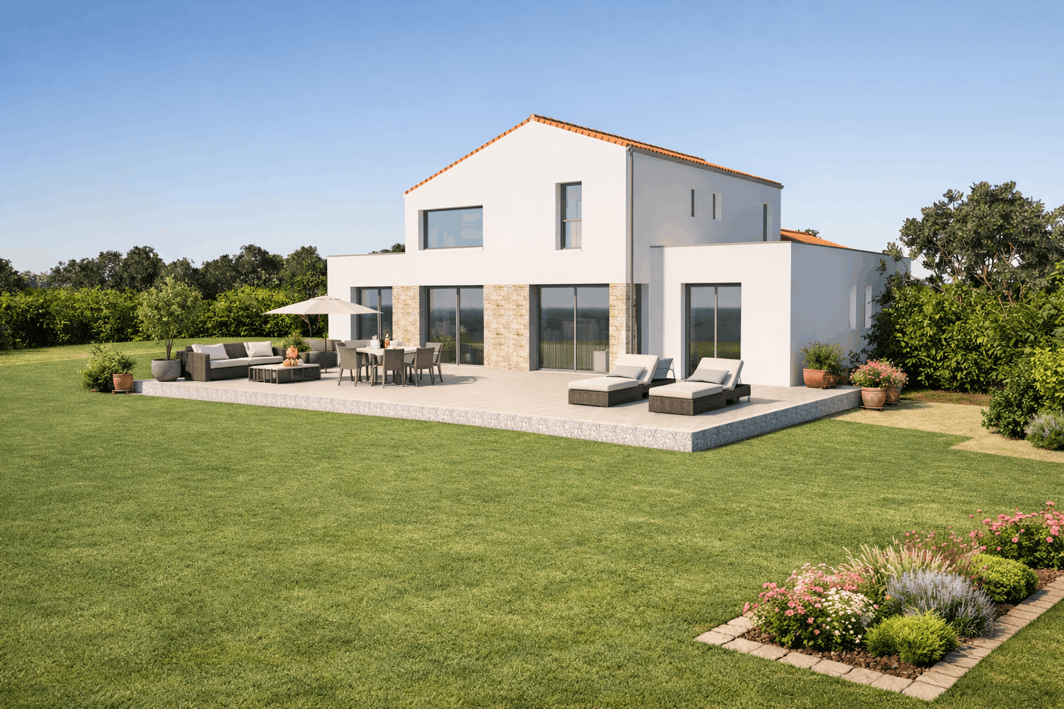 Vue arrière maison