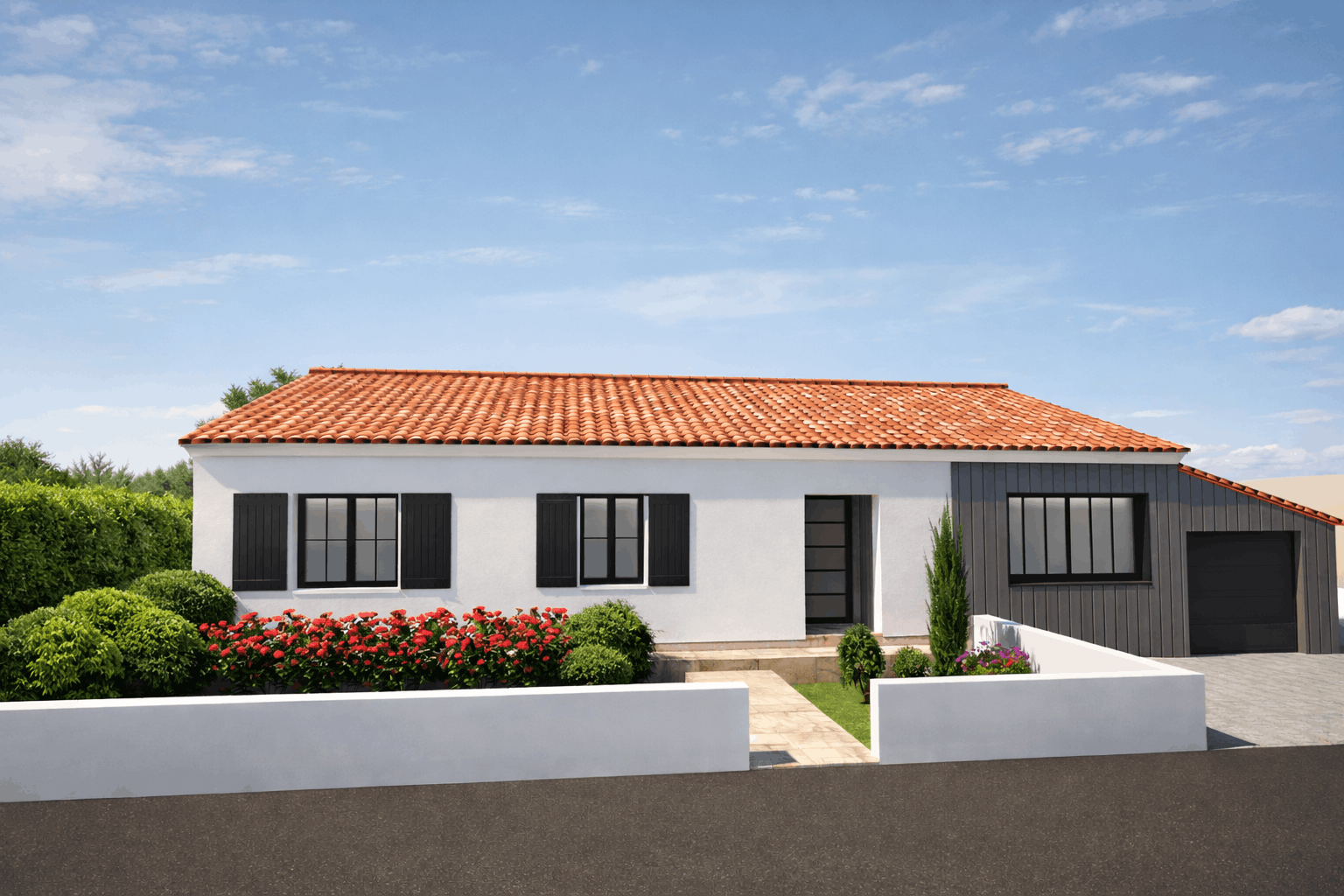 Maison vue extérieur face avant 