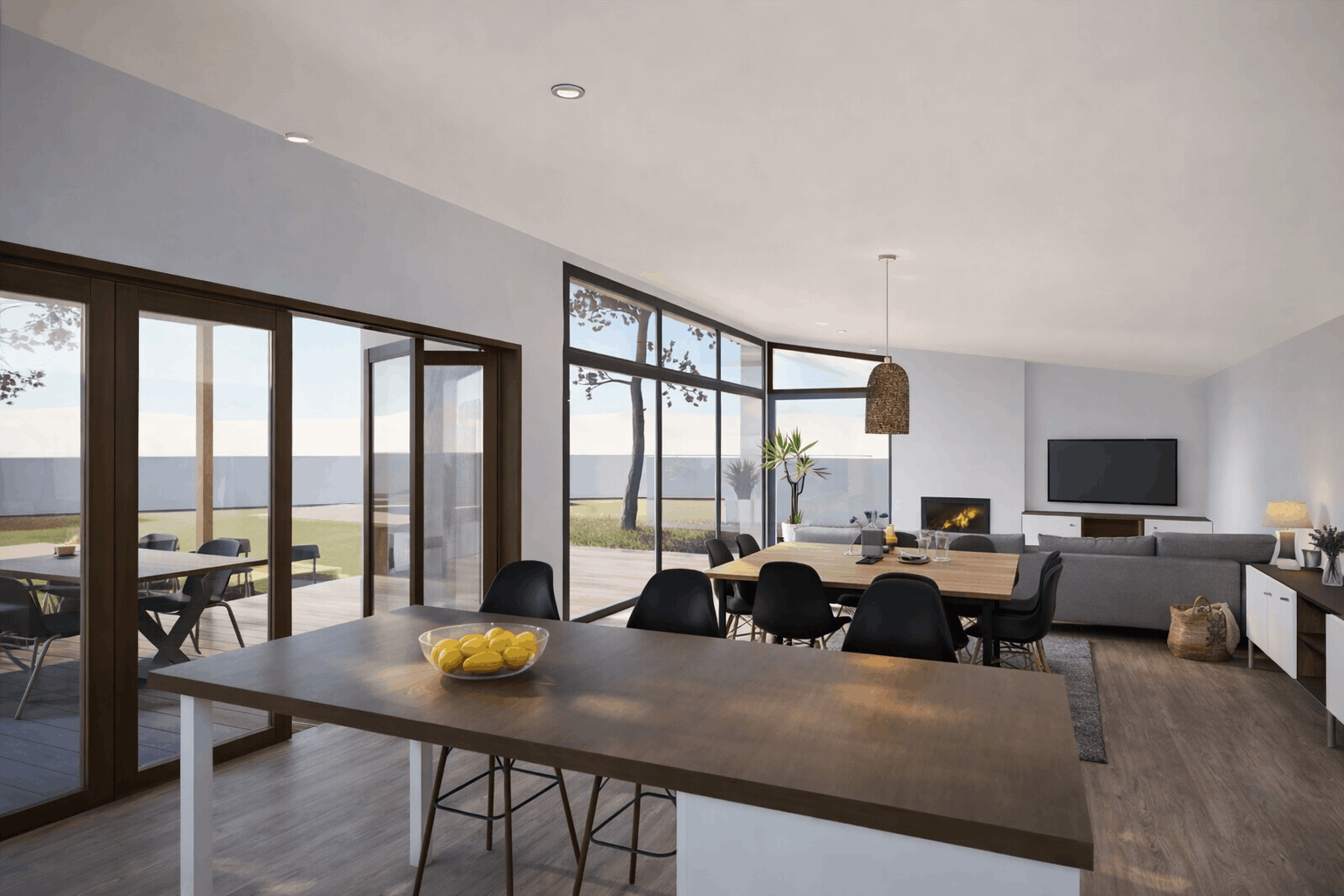 Vue intérieur maison architecte