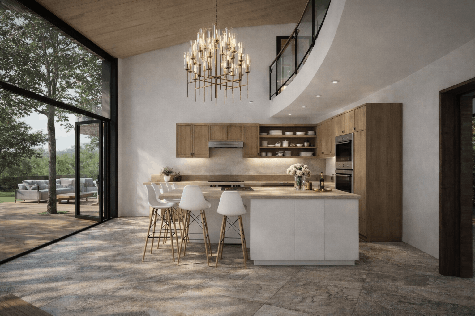Intérieur coté cuisine maison architecte